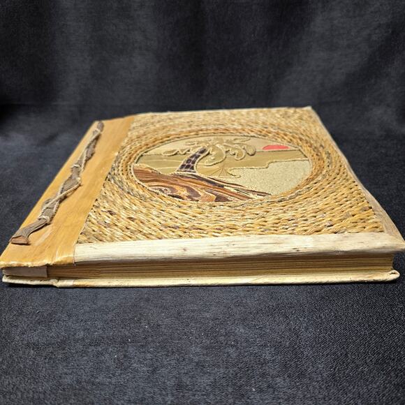 Handmade Island Wood & Leaf Photo Album Scrapbook - Picture 8 of 14